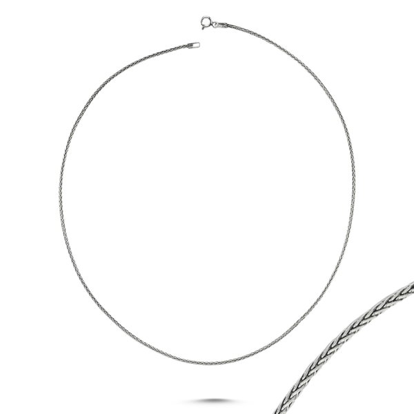 Lant argint 925 patinat spic de grau 50 cm si 2 mm LTU0011 [2]